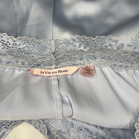 Blue Satin and Lace Shorts - Picture 3 of 3